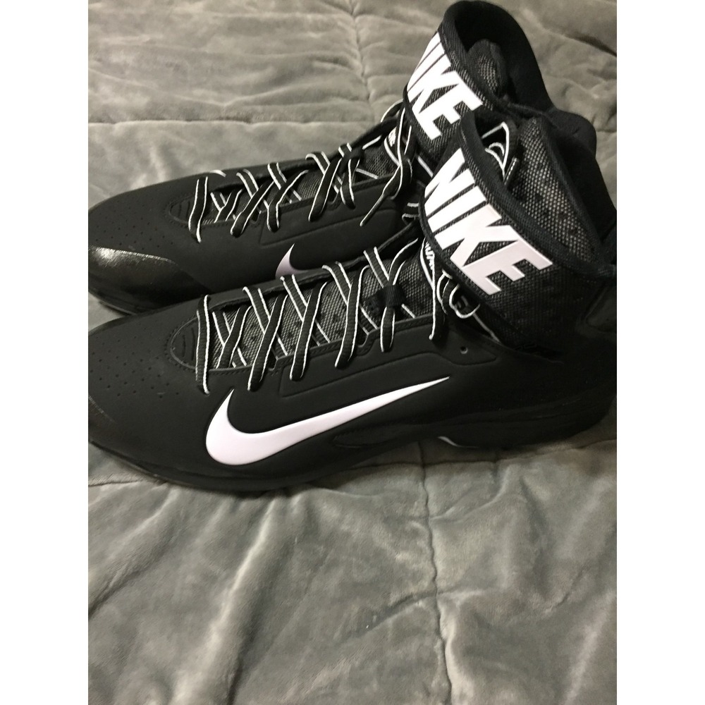 Nike Huarache Pro Metal Mid Baseball Cleats Size 14 Black/White Brand New